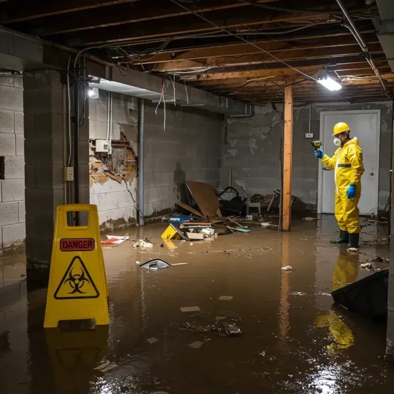 Flooded Basement Electrical Hazard in Galveston County, TX Property